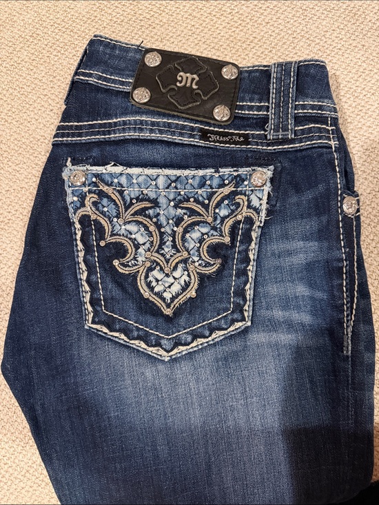 Miss Me Denim - Miss Me Blue Embroidered Pocket Bootcut Jeans